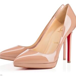 Christian Louboutin Nude Patent Pigalle Plato 120 - 37.5
